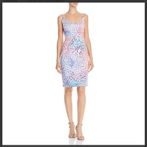 NWT SIZE 10 Black Halo animal print Sheath dress